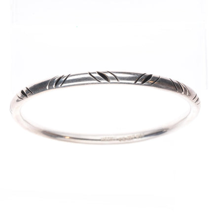 8" Tahe Navajo & Mexican sterling silver retro bangle bracelets