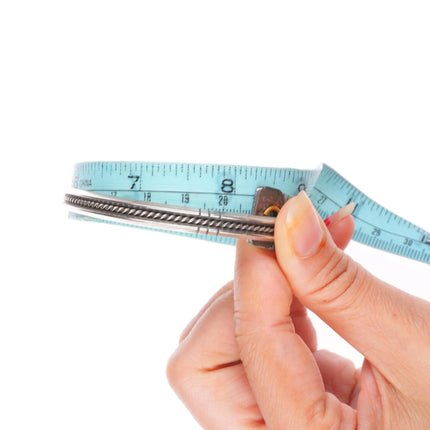 8" Tahe Navajo & Mexican sterling silver retro bangle bracelets