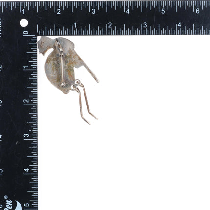 Vintage Navajo sterling silver high grade turquoise Kokopelli pendant/pin