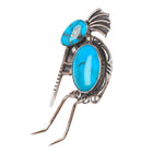Vintage Navajo sterling silver high grade turquoise Kokopelli pendant/pin
