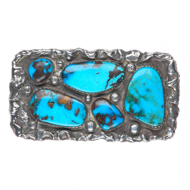 Big Jack Bryant Texas Brutalist/Modernist sterling silver turquoise belt buckle
