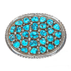 Big/Heavy Ronnie Hurley Navajo sterling silver turquoise cluster belt buckle
