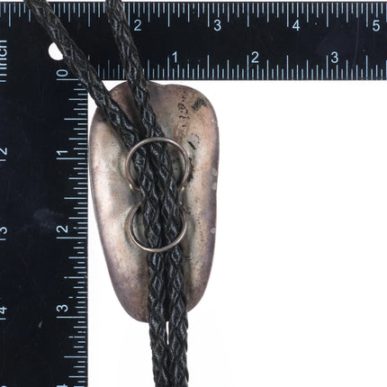 Big Vintage Mitchell Sockyma Hopi overlay bolo tie sterling silver