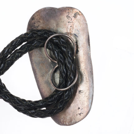 Big Vintage Mitchell Sockyma Hopi overlay bolo tie sterling silver