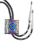Jerry T Nelson Navajo Sterling silver Sugilite, Gaspeite, lapis bolo tie