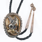 Vintage Tom David Navajo sterling silver gold filled eagle bolo tie