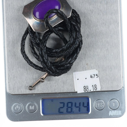 Vintage southwestern modernist Tweet sterling sugilite bolo tie