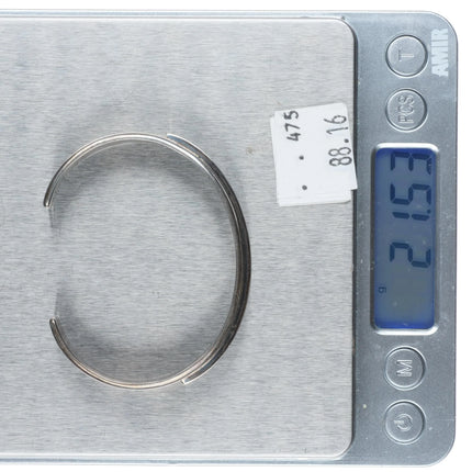 6" Antonio Yazzie Sterling silver lapis channel inlay cuff bracelet