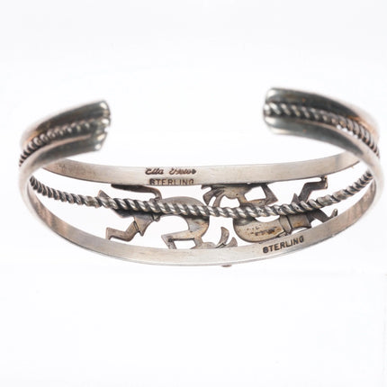 6" Vintage Navajo sterling silver Kokopelli cuff bracelet
