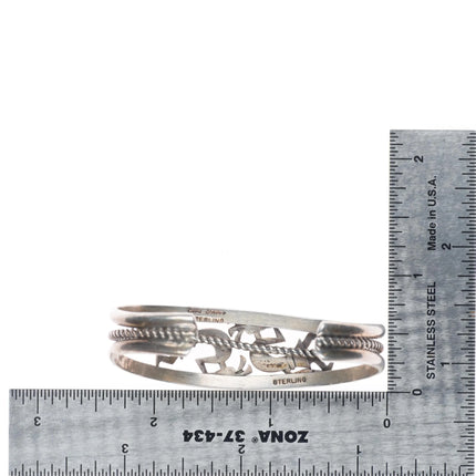 6" Vintage Navajo sterling silver Kokopelli cuff bracelet