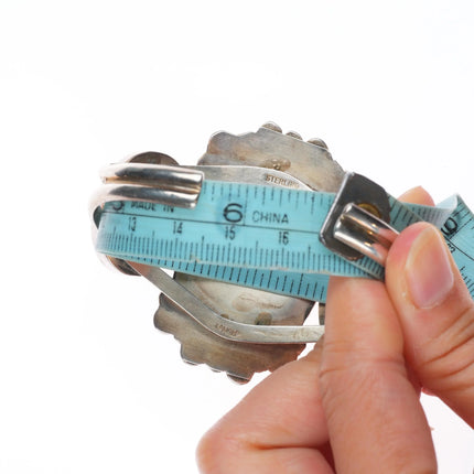 6.5" Wild Horse Jasper, turquoise, pink conch Sterling silver cuff bracelet Jenn