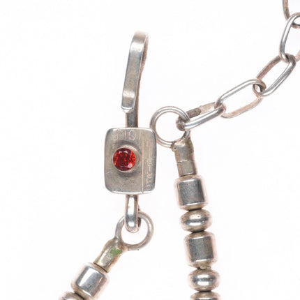 17.5" Christin Wolf Sterling silver sugilite channel inlay beaded necklace