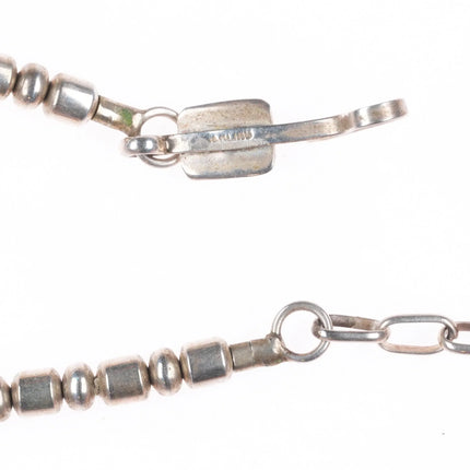 17.5" Christin Wolf Sterling silver sugilite channel inlay beaded necklace