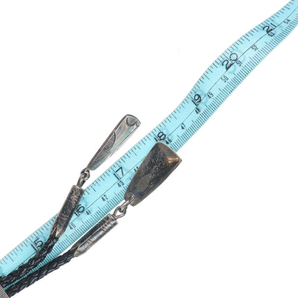 Ray King Navajo vintage sterling silver bolo tie/fancy tips, nice turquoise