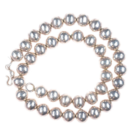 18.25" Arnold Maloney Navajo pearls beaded sterling silver necklace