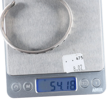 7.75" Anderson Koinva Hopi Overlay Trickling Water cuff bracelet sterling silver