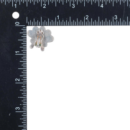 50's-60's Zuni sterling silver sunface sterling silver inlaid clip-on earrings