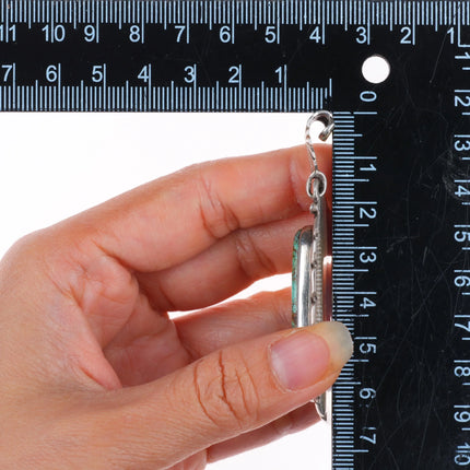 big Vintage Navajo sterling silver Ceremonial Kingman waterweb turquoise pendant