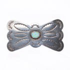 Small vintage Navajo butterfly sterling silver opal belt buckle