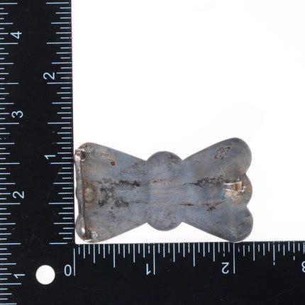 Small vintage Navajo butterfly sterling silver opal belt buckle