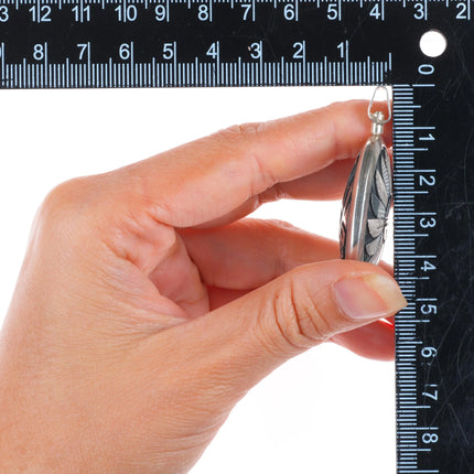 Cheryl Wadsworth Hopi overlay spinner gecko/sunface pendant sterling silver