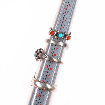 sz5-sz9 Vintage lot 18 Navajo/Zuni/Southwestern sterling silver turquoise rings