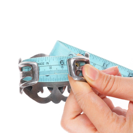 6" Vintage Navajo sterling silver 3 stone turquoise cast cuff bracelet