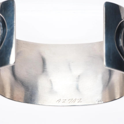 7" Vintage Navajo Overlay cuff bracelet sterling silver