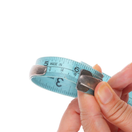 6" Vintage Zuni sterling silver double row turquoise channel inlay cuff bracelet