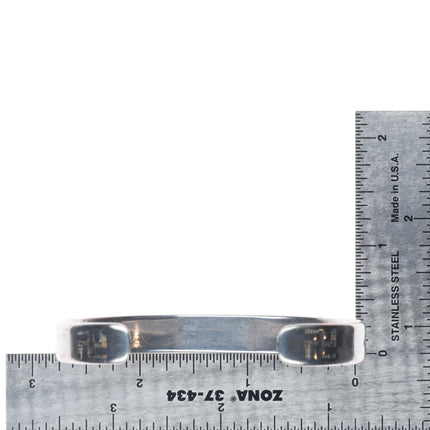 7" Antique Navajo ingot silver whirling logs/arrow slim stacker cuff bracelet