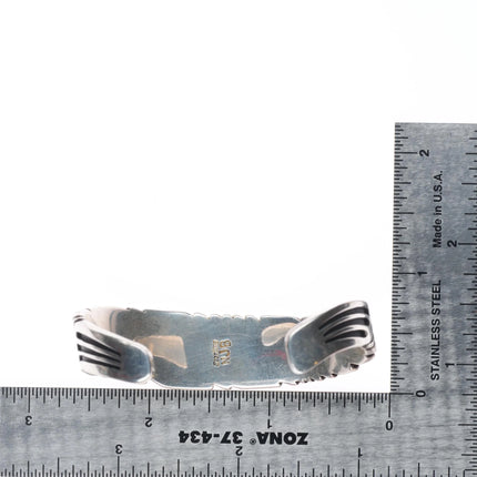 6" Nelson Begay Navajo sterling silver cuff bracelet overlay style