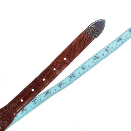 1" James Reid 14k gold/Sterling silver southwestern ranger belt buckle set 38"