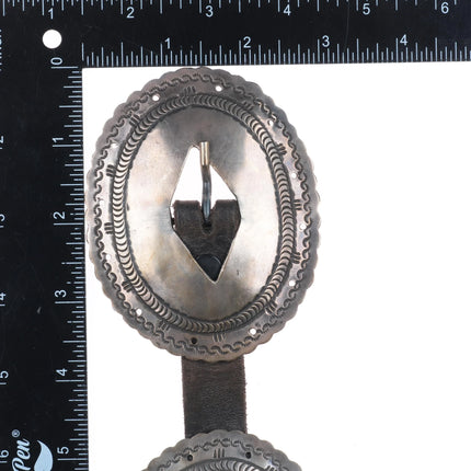 John Delvin Navajo Vintage sterling silver first phase style concho belt