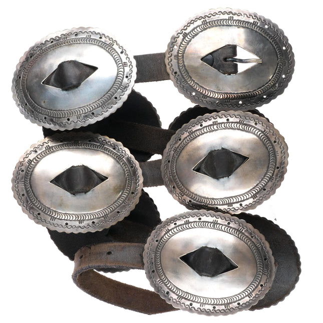 John Delvin Navajo Vintage sterling silver first phase style concho belt