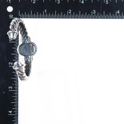 6" Kabana Southwestern 14k gold/Sterling silver onyx cuff bracelet