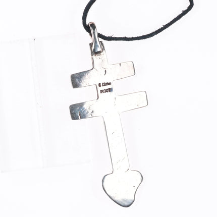 Ernie Lister Navajo Ingot coin silver Isleta cross pendant sterling