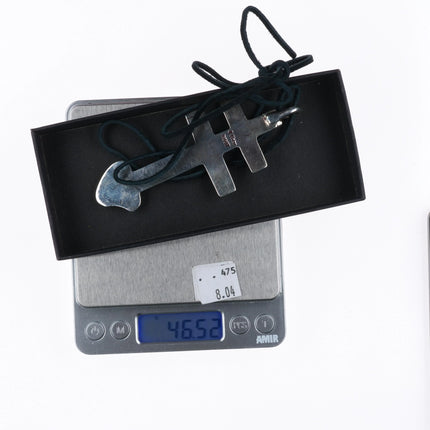 Ernie Lister Navajo Ingot coin silver Isleta cross pendant sterling