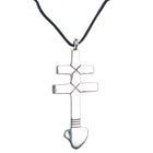 Ernie Lister Navajo Ingot coin silver Isleta cross pendant sterling