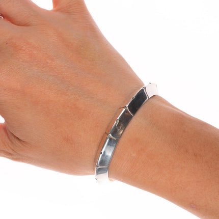 6" Ken Peshlakai Navajo sterling silver carinated cuff bracelet