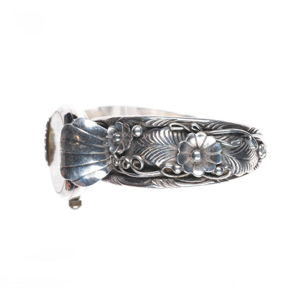 6.25" Bobby Johnson Navajo sterling silver 1980's watch cuff bracelet