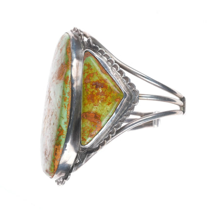 6.5" 1940's Large Royston turquoise nicely stamped sterling silver cuff bracelet