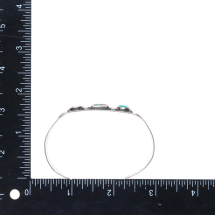 6.6" c1940's Vintage Navajo sterling silver high grade turquoise cuff bracelet
