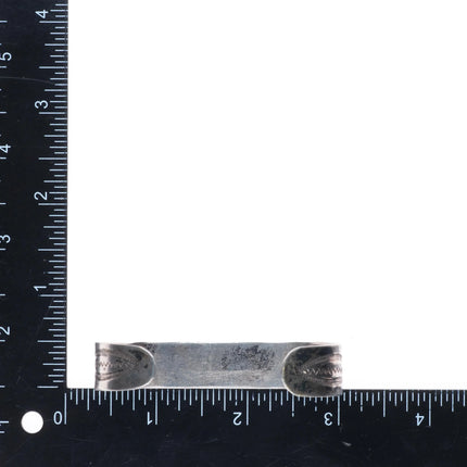 6.6" c1940's Vintage Navajo sterling silver high grade turquoise cuff bracelet