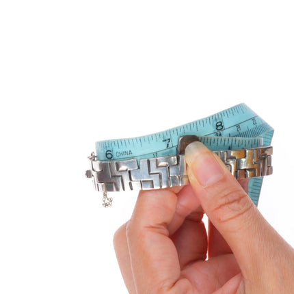 7" c1960's Vintage Taxco sterling silver link bracelet geometric style