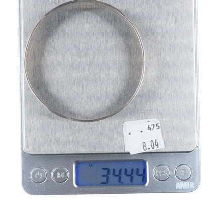 8" Vintage Navajo hand stamped sterling silver wide band bangle bracelet