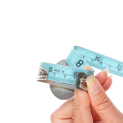 6" Vintage southwestern sterling silver green banded agate cuff bracelet