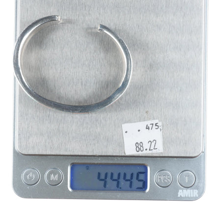 6" 40's-50's Zuni sterling silver spiny oyster/turquoise inlay cuff bracelet