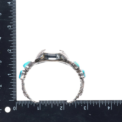 6.25" ADC Navajo high quality sterling silver turquoise watch cuff bracelet