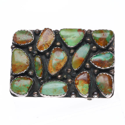 CJ Navajo sterling silver Royston turquoise nugget cluster belt buckle