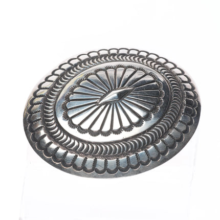 Arnold Maloney Navajo vintage deep stamped sterling silver concho belt buckle
